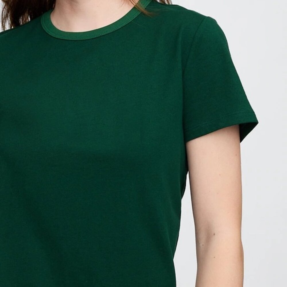 NWT GAP Crewneck T-Shirt Evergreen Glamour Green Short Sleeve Tee Size S Basics - Picture 12 of 12